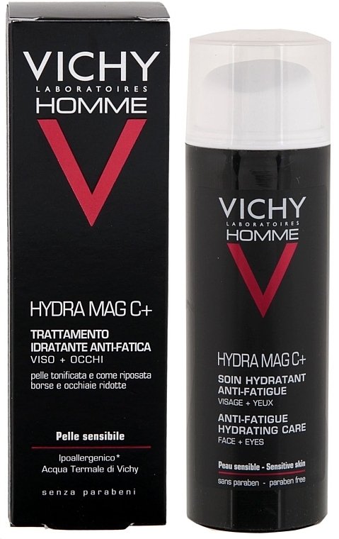 Moisturizing Face and Eye Cream - Vichy Homme Hydra Mag C+ Anti-Fatigue Hydrating Care — photo N1