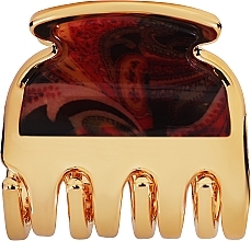 Fragrances, Perfumes, Cosmetics Claw Clip JG29107KAS, 4.5x4 cm, gold with pattern - Janeke