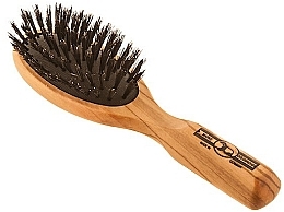 Pocket Olive Wood Hair Brush, nylon bristles, 17.5 cm - Golddachs Dittmar — photo N1