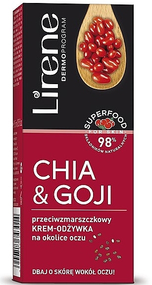 Chia Seed and Goji Berry Extract Anti-Wrinkle Eye Cream - Lirene Superfood For Skin — photo N1