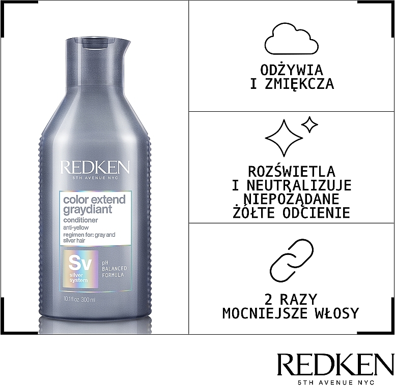 Ultra Cold & Ashy Blonde Shades Conditioner - Redken Color Extend Graydiant Conditioner — photo N3
