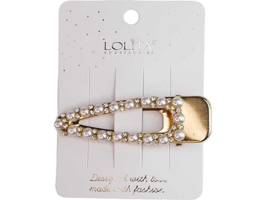 GIFT! Hairpin, gold, pearls and rhinestones - Lolita Accessoires — photo N1