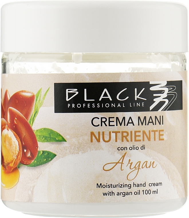 Argan Oil Hand Cream - Parisienne Black Professional Line Moisturizing Hand Cream With Argan Oil — photo N1