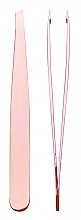 Slanted Tweezers, 9.5 cm, 1091/75RGB B - Titania Rose Gold — photo N1