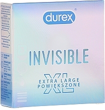 Fragrances, Perfumes, Cosmetics Condoms, 3 pcs - Durex Invisible Extra Large XL