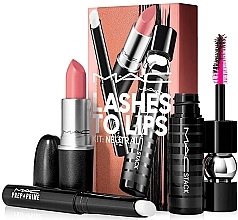 Fragrances, Perfumes, Cosmetics Set - MAC Lashes To Lips Neutral Set (lipstick/3g + l/base/1.7 g + mascara/8ml)