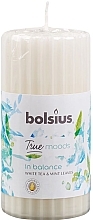 Fragrances, Perfumes, Cosmetics Scented Candle "White Tea and Mint", 120/58 mm - Bolsius True Moods Candle