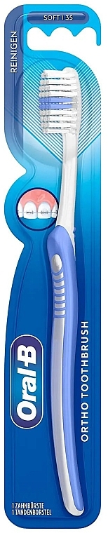 Soft Orthodontic Toothbrush, White & Blue - Oral-B Ortho Toothbrush — photo N1