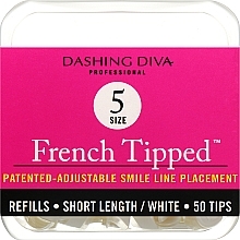 Fragrances, Perfumes, Cosmetics Short Nail Tips "French" - Dashing Diva French Tipped Short White 50 Tips (Size 5)