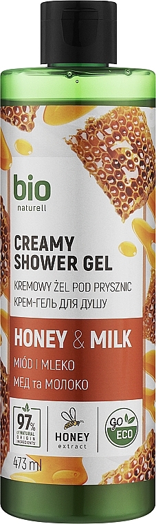 Honey & Milk Shower Gel  - Bio Naturel Creamy Shower Gel — photo N1
