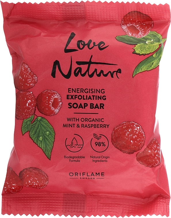 Mint & Raspberry Exfoliating Soap - Oriflame Love Nature Energising Exfoliating Soap Bar — photo N2