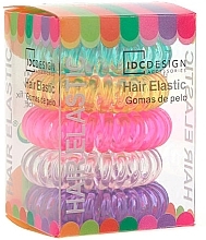 Fragrances, Perfumes, Cosmetics Multicolored Hair Ties Set, silicone, 5 pcs - IDC Institute Design Hair Bands Pack