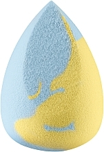 Regular Cut Makeup Sponge, blue with yellow - Boho Beauty Bohomallows Medium Cut Lemon Sugar — photo N2