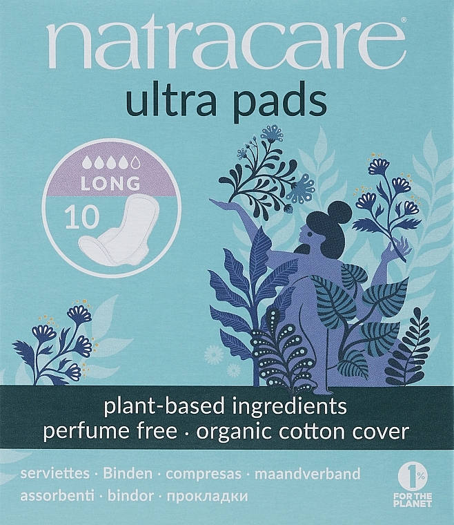 Sanitary Pads with Wings, 10 pcs - Natracare Ultra Pads Long — photo N6