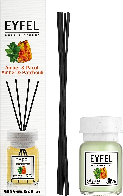 Amber & Patchouli Reed Diffuser - Eyfel Perfume Reed Diffuser Amber & Patchouli — photo N2