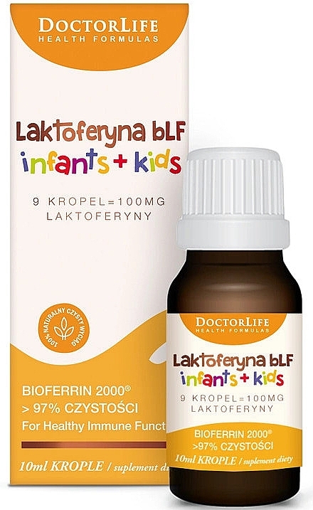 Lactoferrin Dietary Supplement, 100 mg - Doctor Life Laktoferyna Infants + Kids — photo N1