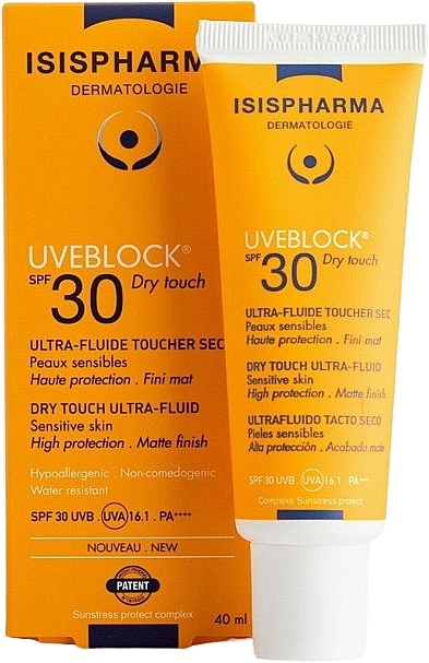 Sunscreen Face Ultra-Fluid - Isispharma Uveblock SPF30+ Dry Touch Ultra-fluid — photo N1