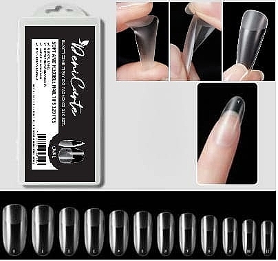 Flexible Transparent Nail Extension Tips 'Oval', 120 pcs. - Deni Carte Oval — photo N1