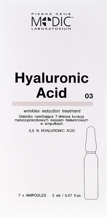 Face Ampoule "Hyaluronic Acid" - Pierre Rene Medic Laboratorium Vital Serum — photo N3