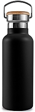 Stainless Steel Thermal Bottle with Bamboo Cap, 750 ml, black - Bambaw — photo N1