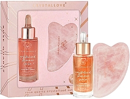 Fragrances, Perfumes, Cosmetics Set - Crystallove Rose Quartz Crystalized Set (ser/30ml + gua sha)