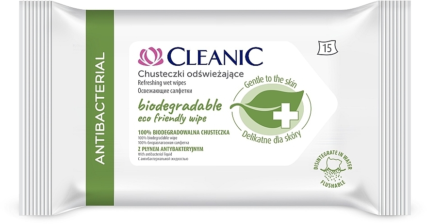 Refreshing Wet Wipes - Cleanic Antibacterial ECO Friendly Wipes — photo N5