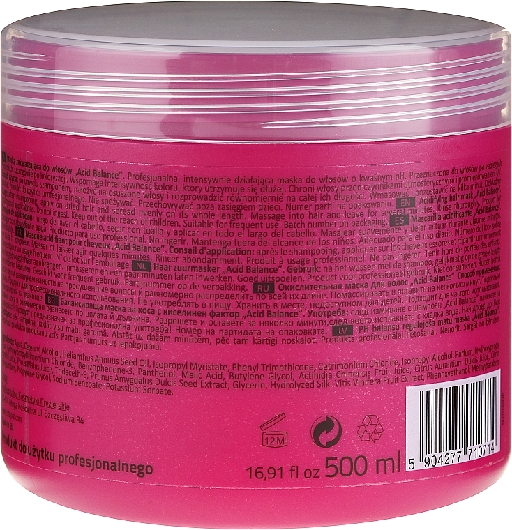 Hair Mask - Stapiz Acidifying Mask Acid Balance — photo N3