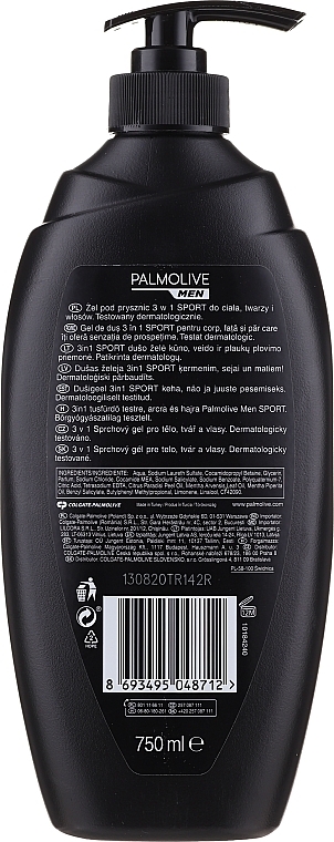 3in1 Shower Gel - Palmolive Sport Naturals With Grapefruit And Mint Oils — photo N4