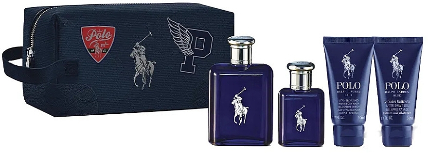 Set (edt/125 ml + edt/40 ml + sh/gel/50 ml + a/sh/gel/50 ml + pouch) - Ralph Lauren Polo Blue — photo N1