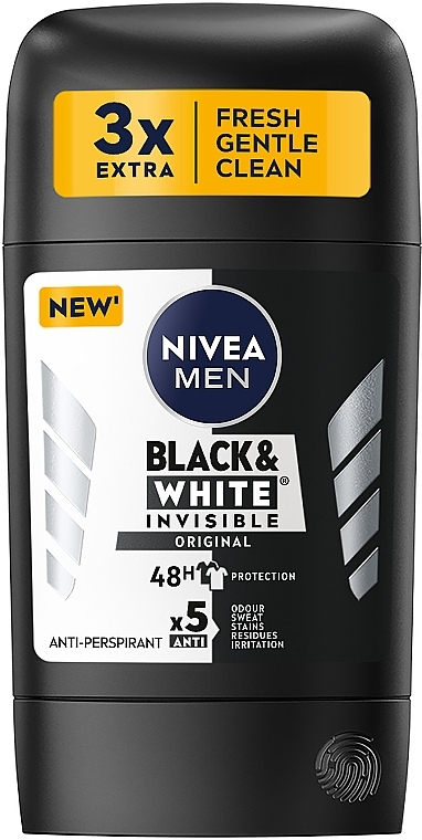 Antiperspirant Stick 'Black & White. Invisible' - Nivea Black & White Invisible Original — photo N3