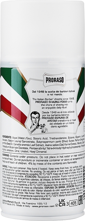 Shaving Foam for Sensitive Skin - Proraso White Shaving Foam — photo N4