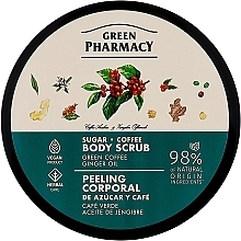 Fragrances, Perfumes, Cosmetics Sugar & Coffee Body Scrub 'Green Coffee & Ginger Oil' - Zelenaya Apteka