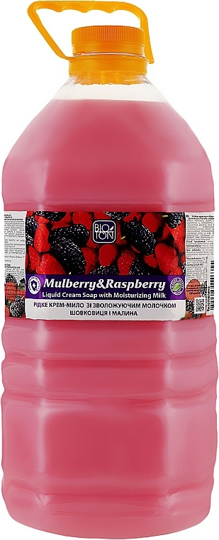 Liquid Cream Soap "Mulberry & Raspberry" - Bioton Cosmetics Active Fruits "Mulberry & Raspberry" Soap (doy-pack)  — photo N15