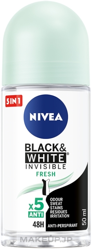 Roll-on Deodorant Antiperspirant "Black & White Invisible Protection" - NIVEA Invisible Fresh Antyperspirant — photo 50 ml