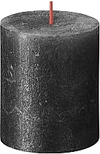 Fragrances, Perfumes, Cosmetics Cylinder Candle Anthrazit, 80/68 mm - Bolsius Rustic Shimmer Metallic Candle