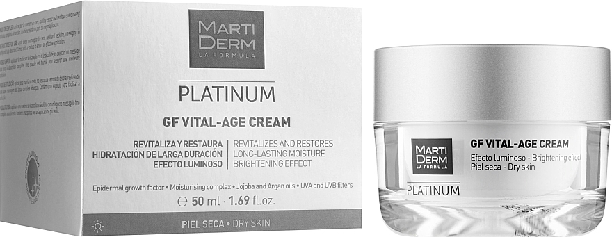 Facial Cream for Dry Skin - MartiDerm Platinum Gf Vital Age Cream — photo N3