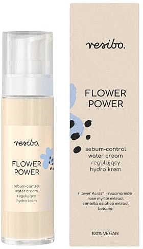 Hydro-Regulating Cream - Resibo Flower Power Sebum-Control Water Cream — photo N1