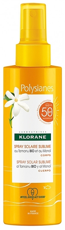 Sunscreen Spray SPF50 - Klorane Polysianes Sublime Sun Spray Tamanu and Monoi — photo N1