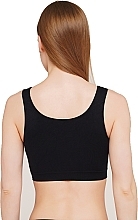 Seamless Tank Top with Wide Straps, black - Giulia — photo N13