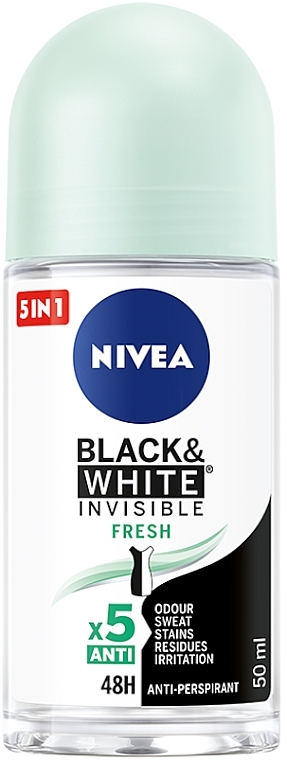 Roll-on Deodorant Antiperspirant "Black & White Invisible Protection" - NIVEA Invisible Fresh Antyperspirant — photo N13