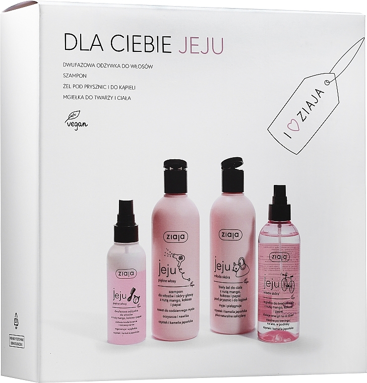 Set - Ziaja I Love Ziaja (h/cond/125ml + h/shampoo/300ml + b/spray/200ml + shower/gel/300ml) — photo N1