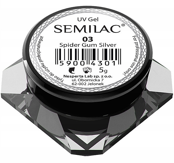 Nail Art Gel "Cobweb" - Semilac Spider Gum UV Gel — photo N1