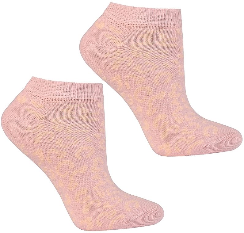 Women's Cotton Socks, Pink Leopard Print - Moraj — photo N1