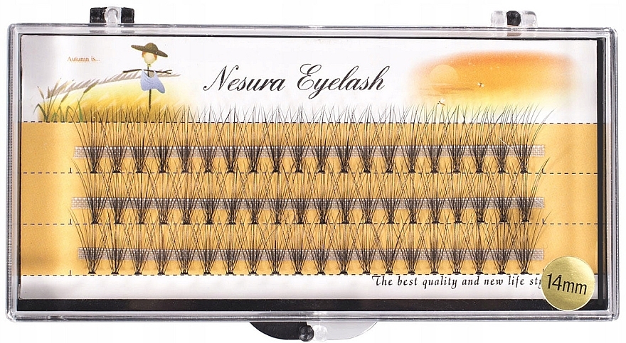 False Lashes C 14mm, 60 pcs - Nesura Eyelash Premium — photo N1