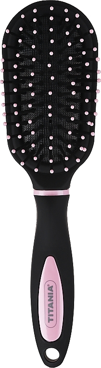 Oval Massage Mini Hair Brush, pale pink - Titania Softtouch — photo N1