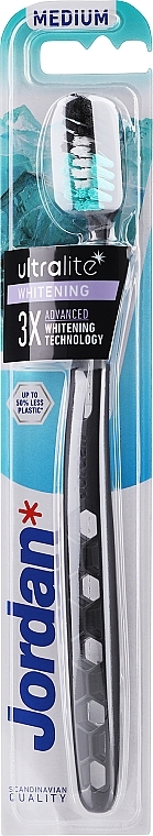 Medium Toothbrush, black - Jordan Ultralite Whitening Medium Toothbrush — photo N1