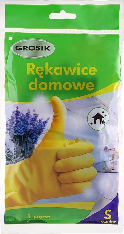 Household Rubber Gloves, size S, multicolor - Grosik — photo N1