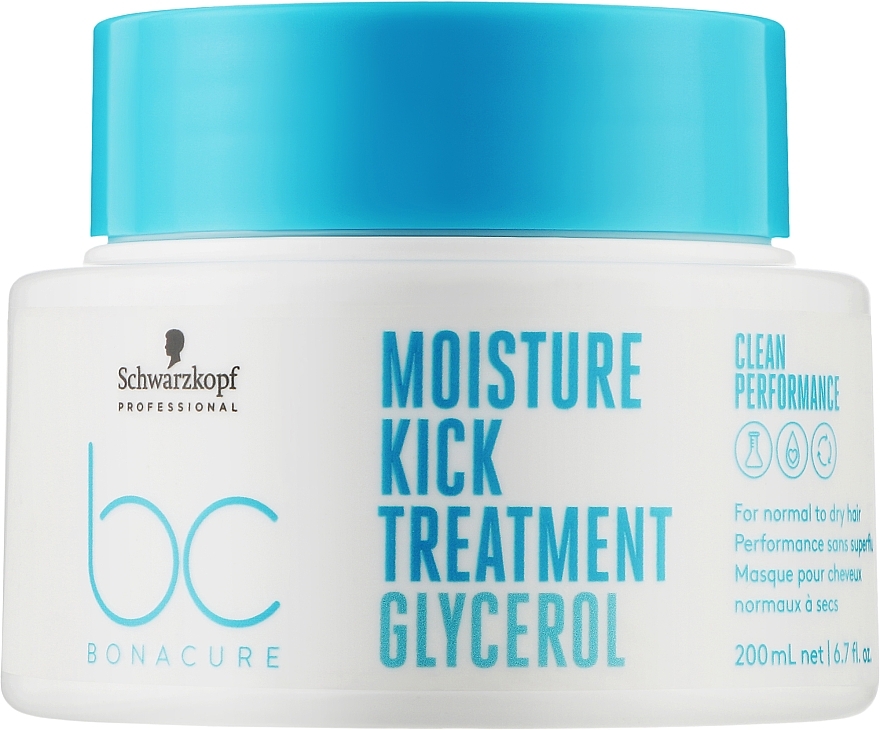 Mask for Normal and Dry Hair - Schwarzkopf Professional Bonacure Moisture Kick Treatment Glycerol — photo N1