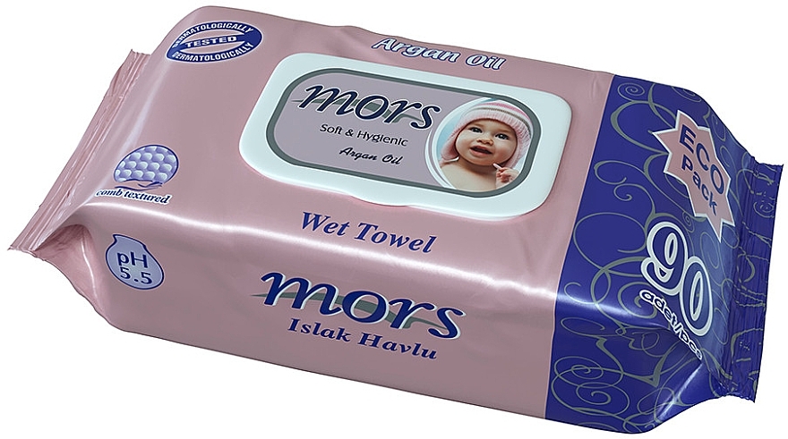 Baby Argan Wet Wipes, 90pcs - Mors — photo N3