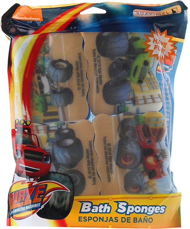 Kids Bath Sponge Set "Flash", city - Suavipiel Bath Sponges Blaze And The Monster Machines — photo N1